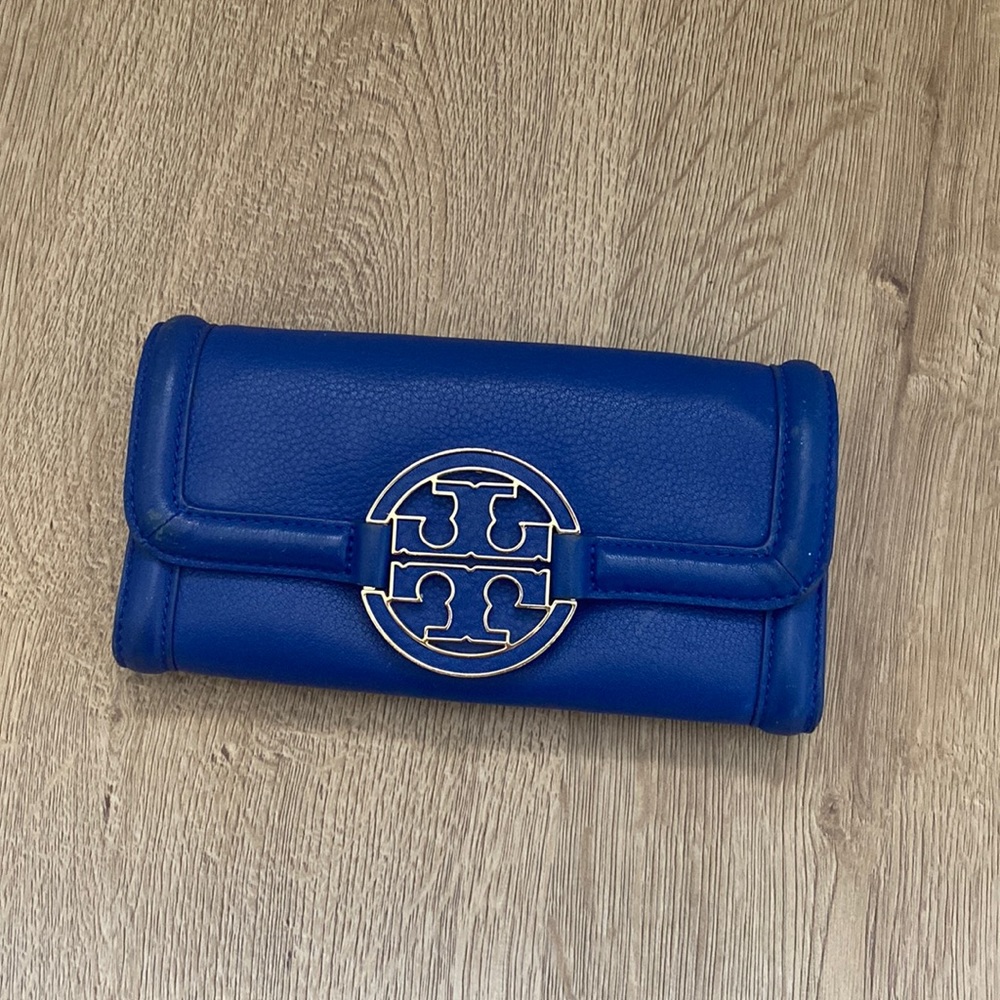 Tory Burch blue wallet